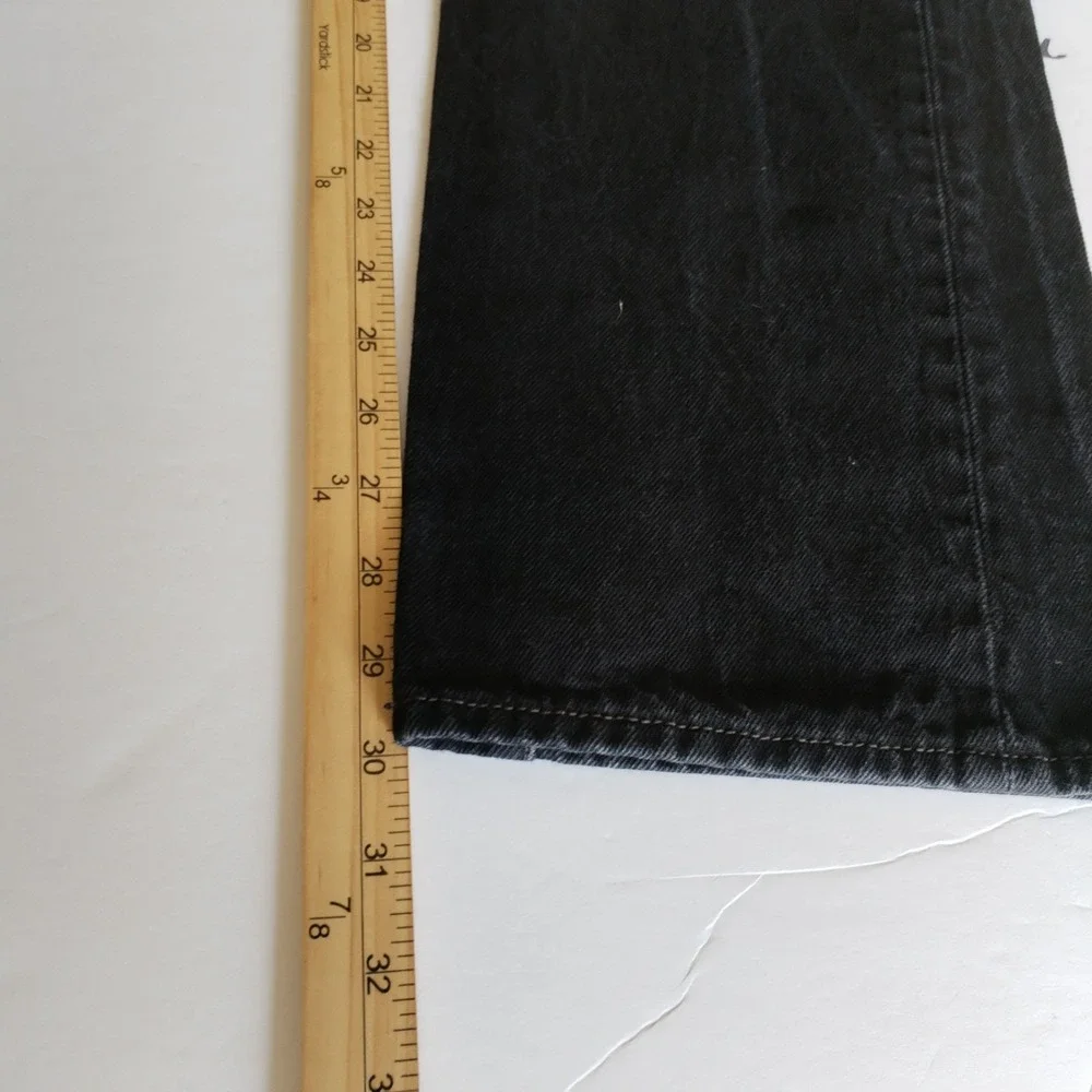 Levis 501 Jeans Mens 38x32 (Fits 38x30) Denim Straight Button Fly Black Charcoal